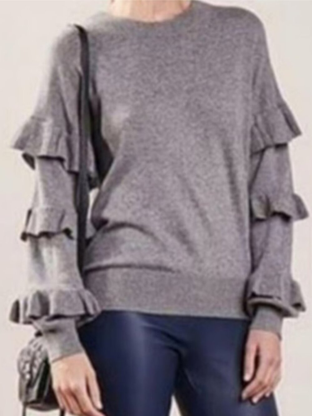 J.Crew Hope Ruffle Sleeve Wool Blend Sweater